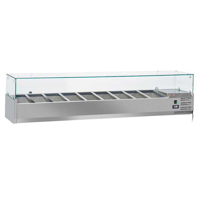 Gekoelde pizzatafel, 2 deuren EN 600x400, 5 neutrale laden EN 600x400, op wielen, 2 met rem - Diverso - WR-PZ20-52