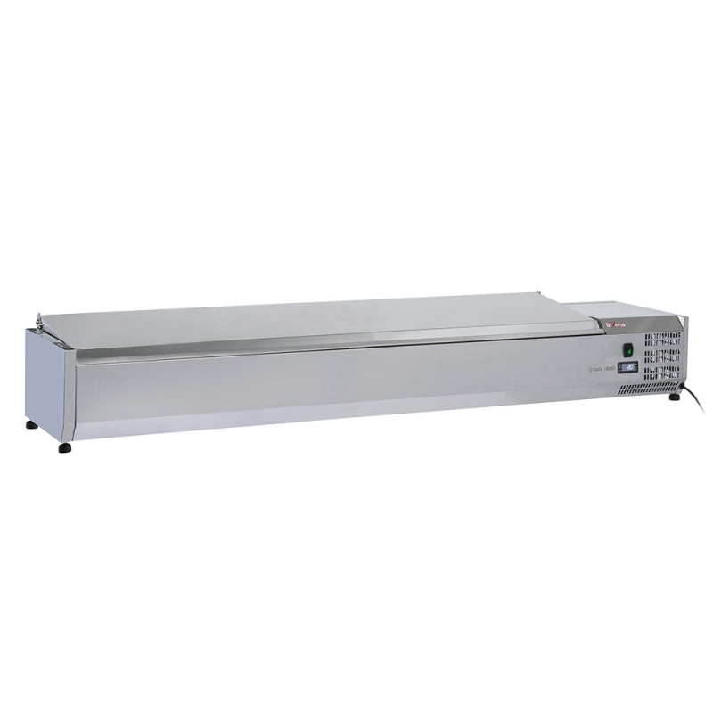Gekoelde pizzatafel, 2 deuren EN 600x400, 5 neutrale laden EN 600x400, op wielen, 2 met rem - Diverso - WR-PZ20-52