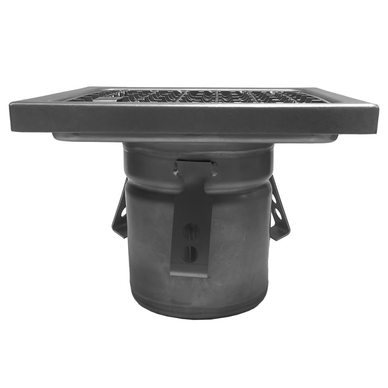 RVS vloergoot 400x400, horizontale afvoer - Diamond - GS44-N