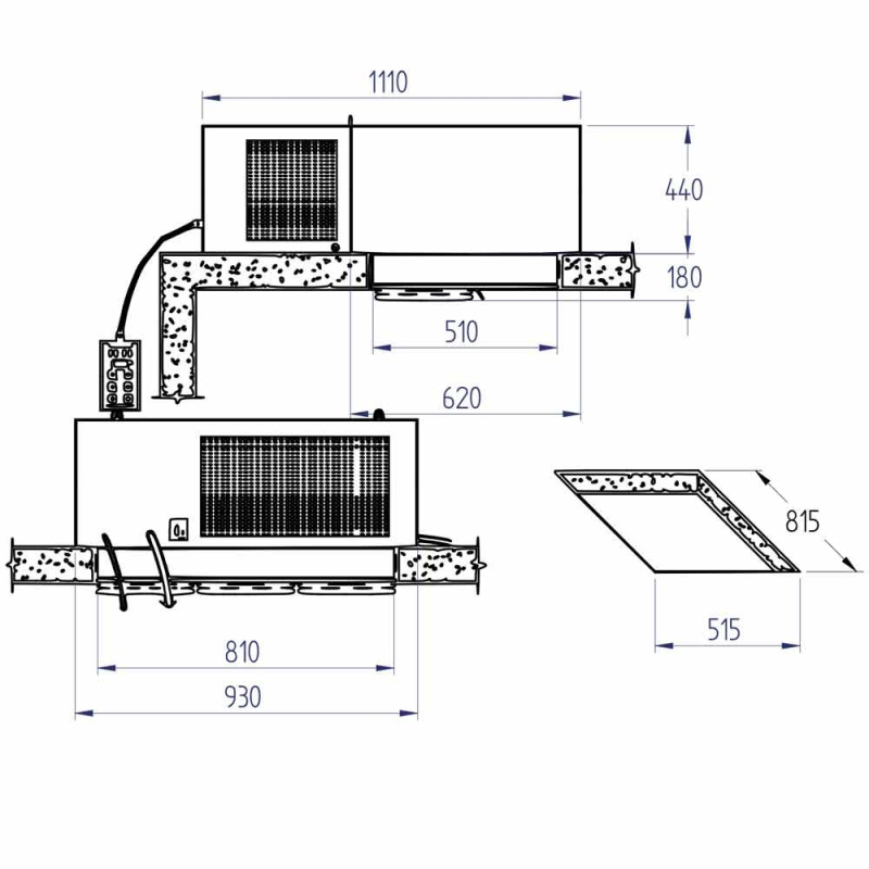 Plafondgroep koelsysteem T&deg; -5&deg;+5&deg; - Diamond - SP200T-4M-R2