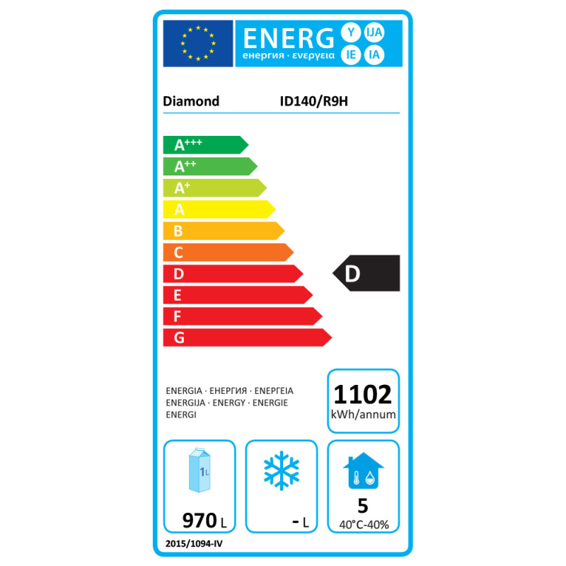 Gekoelde kast ventilatie 1400 Lit. 2 deuren GN 2/1, op wielen - Diamond - ID140/R9H