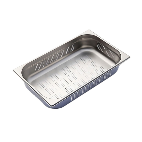 GN1/1 - 100mm r&eacute;cipient inox - perfor&eacute; - V-Line - Linum - CGF-1110-000