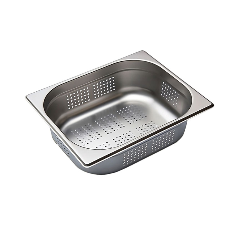 GN1/2 - 100mm r&eacute;cipient inox - perfor&eacute; - V-Line - Linum - CGF-1210-000