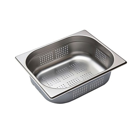 GN1/2 - 100mm r&eacute;cipient inox - perfor&eacute; - V-Line - Linum - CGF-1210-000