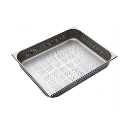 GN2/1 - 100mm r&eacute;cipient inox - perfor&eacute; - V-Line - Linum - CGF-2110-000