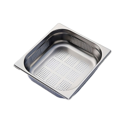 GN2/3 - 100mm r&eacute;cipient inox - perfor&eacute; - V-Line - Linum - CGF-2310-000