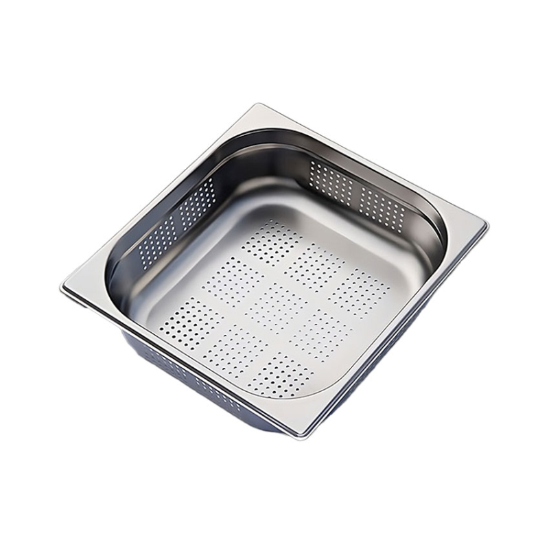 GN2/3 - 100mm r&eacute;cipient inox - perfor&eacute; - V-Line - Linum - CGF-2310-000