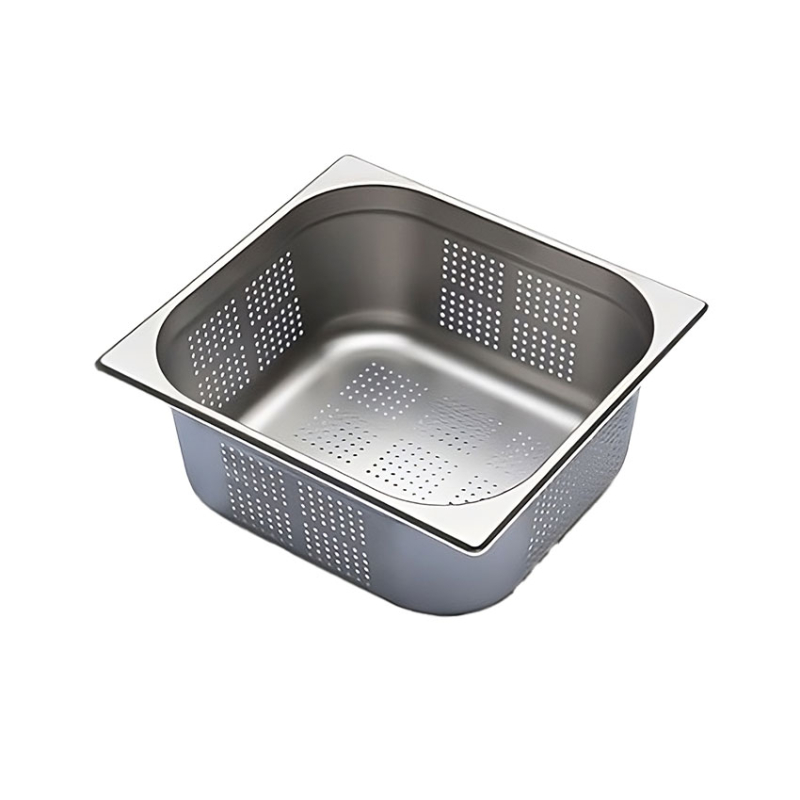 GN2/3 - 150mm r&eacute;cipient inox - perfor&eacute; - V-Line - Linum - CGF-2315-000