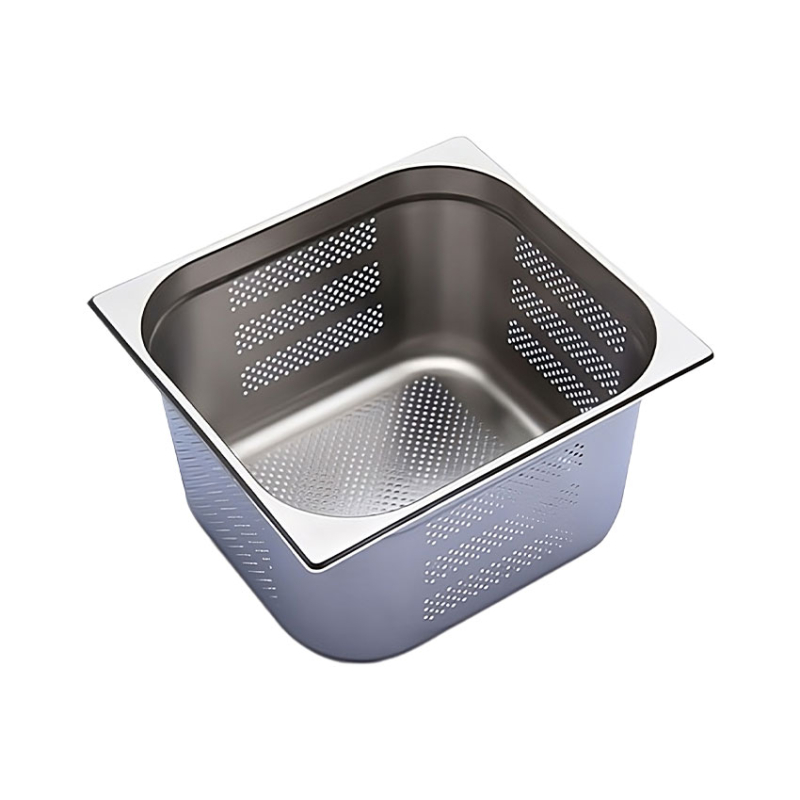 GN2/3 - 200mm r&eacute;cipient inox - perfor&eacute; - V-Line - Linum - CGF-2320-000