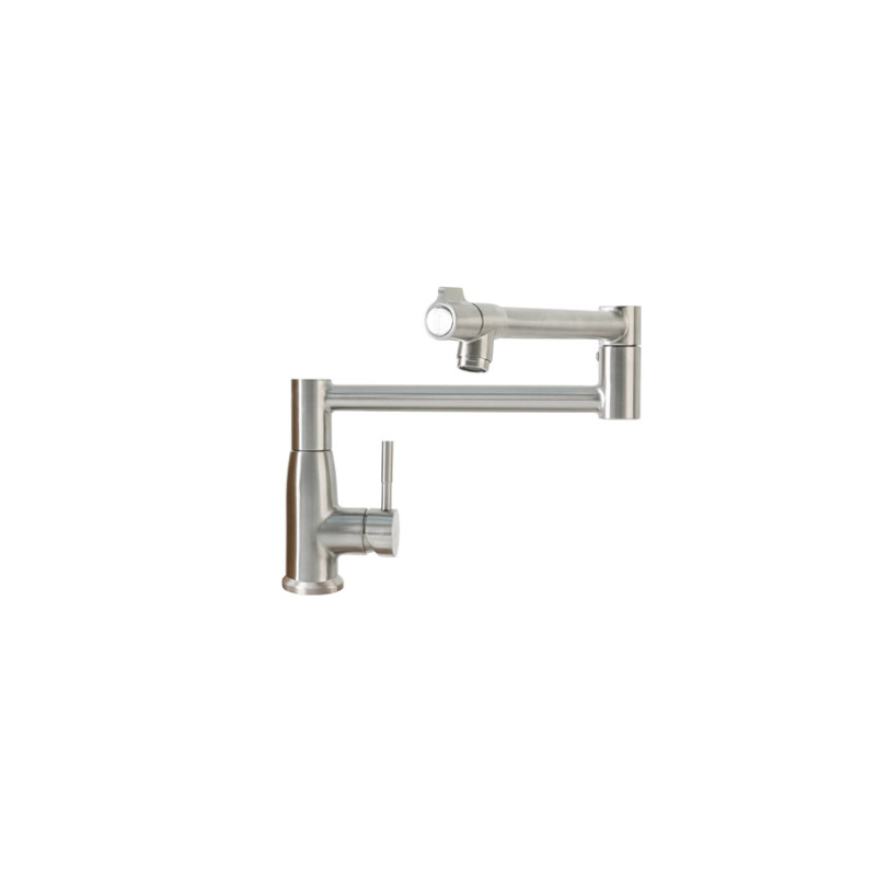 Inoxo CG m&eacute;langeur monocommande en inox jusqu'&agrave; 550 mm avec bec pivotant - levier frontal - Linum - LKS-5519-000
