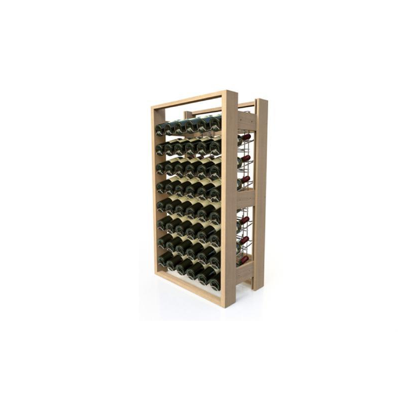 Casier &agrave; vin en bois + niveaux chromes - visiobois - 16 niveaux nf3 - 48 bout. - Linum - VSR-4230-845