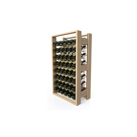 Casier &agrave; vin en bois + niveaux chromes - visiobois - 16 niveaux nf3 - 48 bout. - Linum - VSR-4230-845