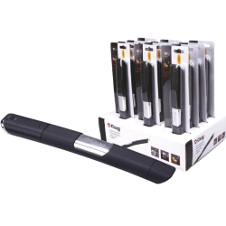 1 presentoir 12 allume-feu, noir - rechargeable - Linum - KSG-1809-020