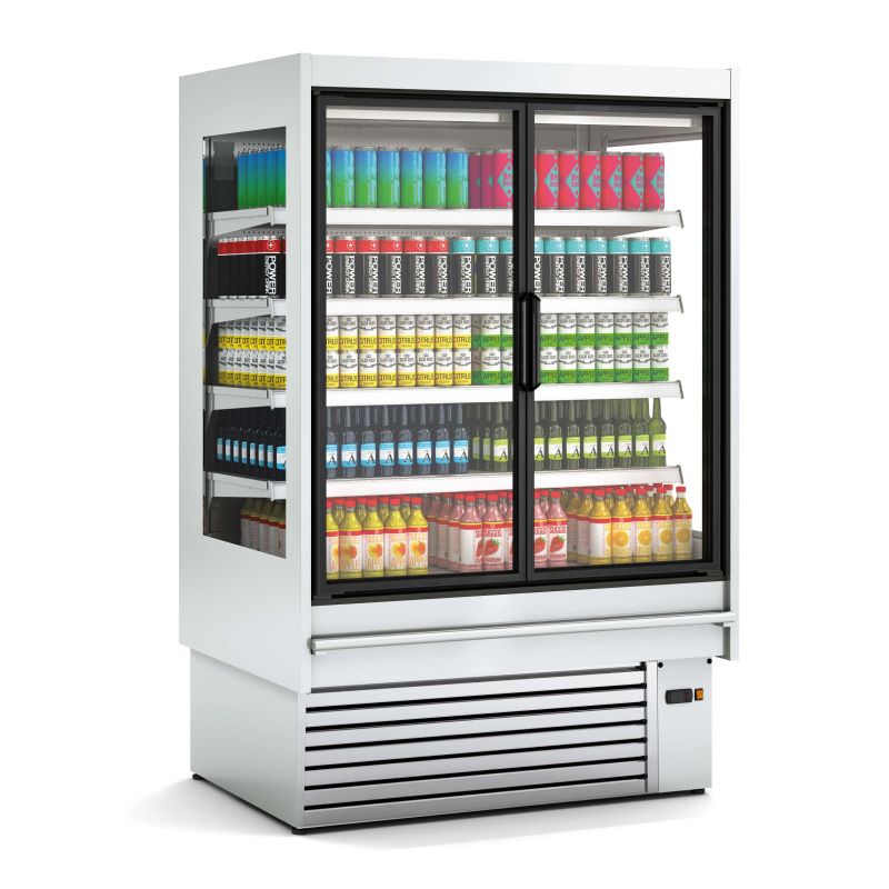 RVS gekoelde wandvitrine CEDAR met deuren - Docriluc DG0-18-I-M1-LV