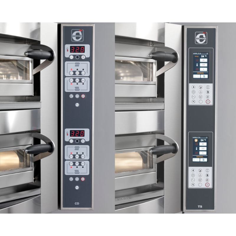 Statische elektrische hoekpizzaoven Cuppone Caravaggio CR535/2TS &ndash; 2 ovenruimtes, touchscreenbediening