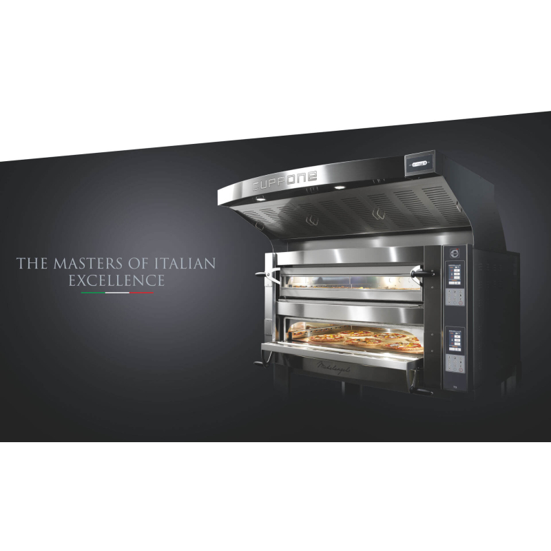Elektrische statische pizzaoven Cuppone Michelangelo ML435/2TS &ndash; 2 kamers, touchscreenbediening