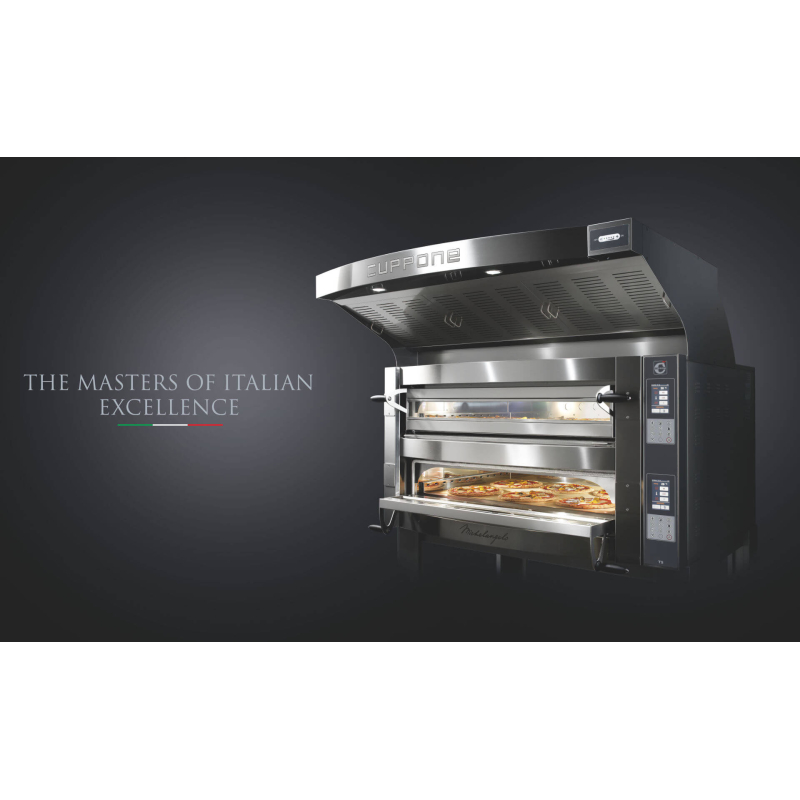 Elektrische statische pizzaoven Cuppone Michelangelo ML935/2TS &ndash; 2 kamers, touchscreenbediening