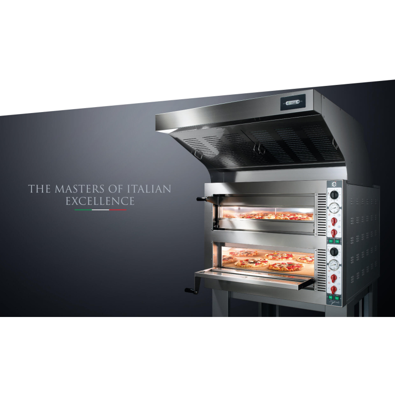 Statische elektrische pizzaoven Cuppone Tiepolo 635L, 2 kamers, elektromechanische bediening &ndash; TP635L/2CM