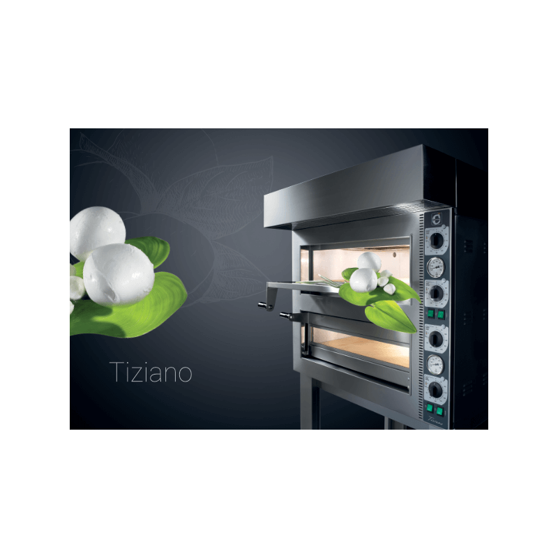 Statische elektrische pizzaoven Cuppone Tiziano 420, 2 kamers, elektromechanische bediening &ndash; TZ420/2M