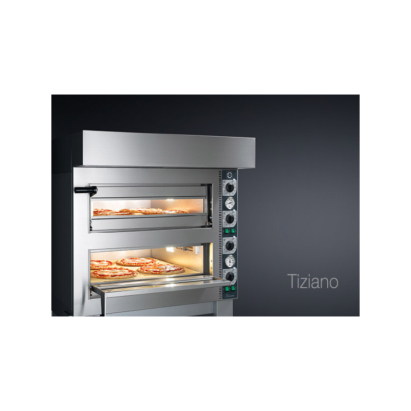 Statische elektrische pizzaoven Cuppone Tiziano 230, 2 kamers, elektromechanische bediening &ndash; TZ230/2M