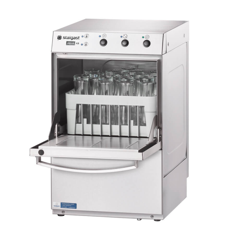 Lave-vaisselle avec doseurs de produit de rin&ccedil;age et de d&eacute;tergent et pompe de vidange AQUA A3 Stalgast &mdash; 801401 &mdash; 2,77 kW