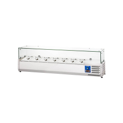 Vitrine r&eacute;frig&eacute;r&eacute;e sup&eacute;rieure avec vitre, 7 x GN 1/4 -&hellip;