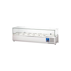 Vitrine r&eacute;frig&eacute;r&eacute;e sur plan avec vitre, L 1500 mm 6 X GN&hellip;