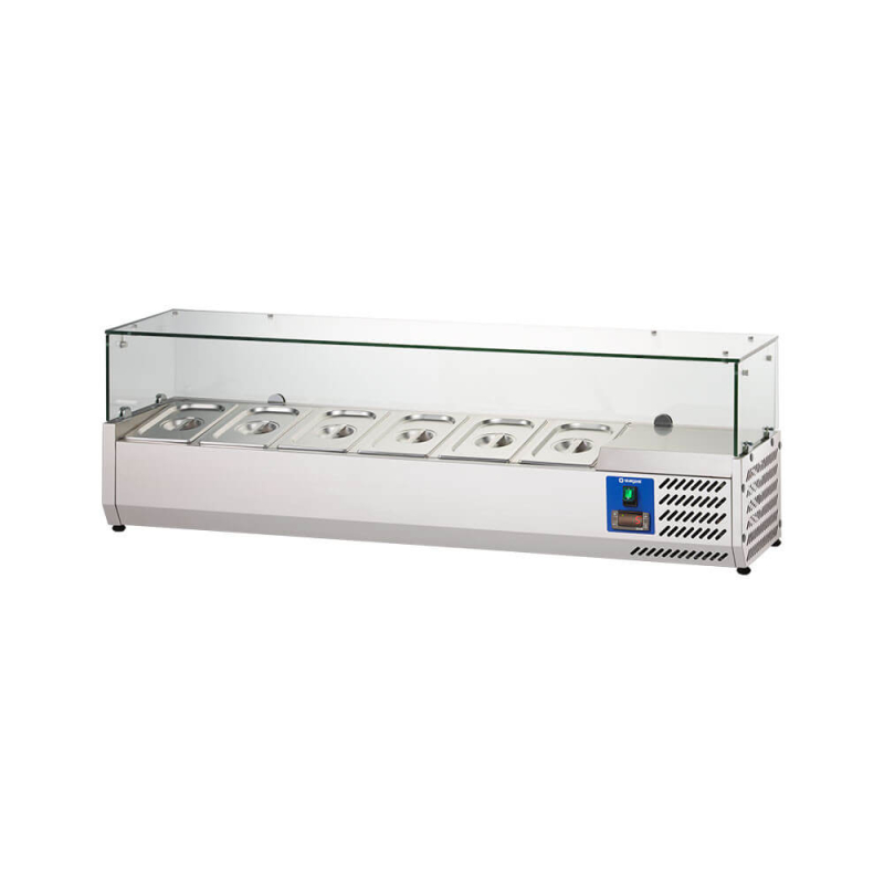 Vitrine r&eacute;frig&eacute;r&eacute;e sup&eacute;rieure avec vitre, 6 x GN 1/4 - Stalgast