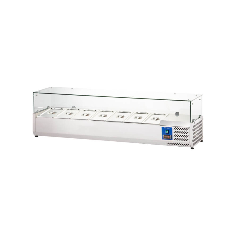 Vitrine r&eacute;frig&eacute;r&eacute;e sup&eacute;rieure avec vitre L 1600 mm, 7 X GN 1/3 - Stalgast