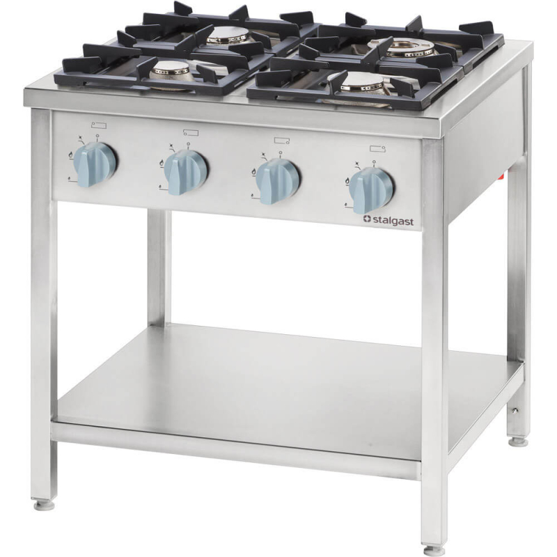 Cuisini&egrave;re &agrave; gaz sur pieds &agrave; monter &mdash; 4 br&ucirc;leurs (3.5 + 5 + 2 &times; 7) Stalgast &mdash; 978521 &mdash; 22.5 kW