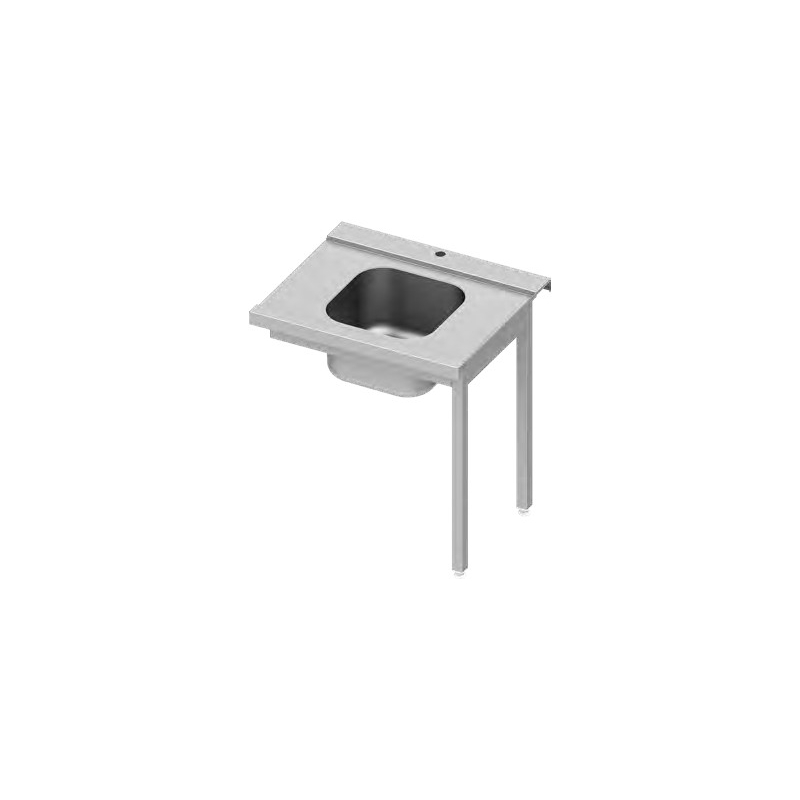 Aanvoertafel met spoelbak voor Stalgast-doorschuifvaatwasser &mdash; 954797100 &mdash; Easy Line &mdash; 1000 &times; 670 &times; 870 mm