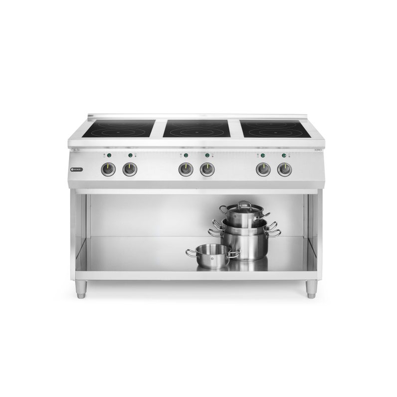 Inductiefornuis met 6 kookzones op poten HENDI 237397 &ndash; 25,5 kW