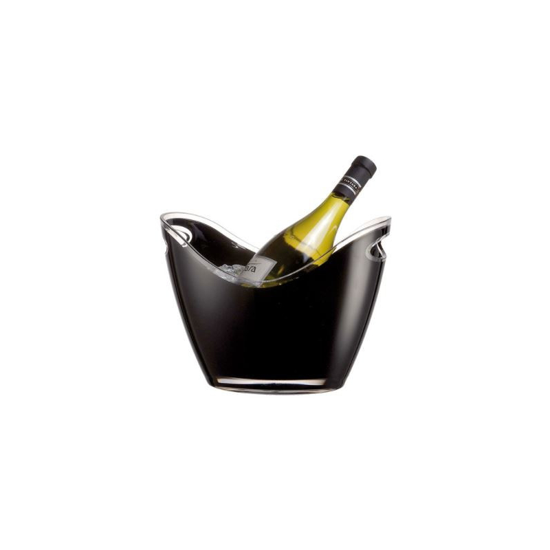 Seau &agrave; champagne noir 2bouteilles