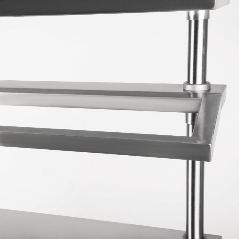 Table de pr&eacute;paration avec sous-tablette et &eacute;tag&egrave;re inox Vogue 1200x600