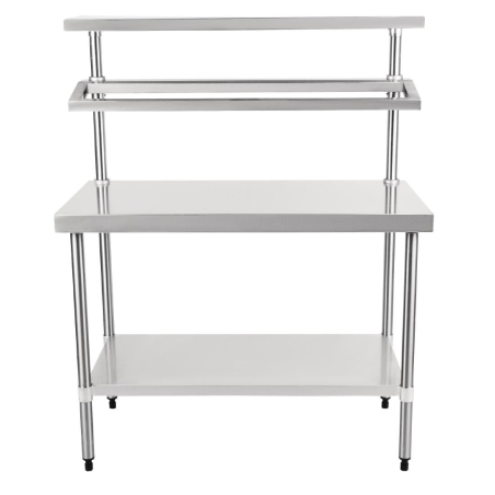 Vogue 1200x600 roestvrij stalen voorbereidingstafel met onderblad en legbord