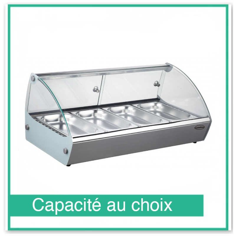 Verwarmde vitrine 4 - 6 GN 1/3 containers