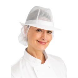 Trilby hoed wit met visnet M