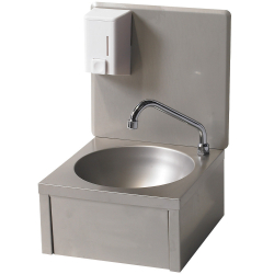 Wandwastafel met zeepdispenser