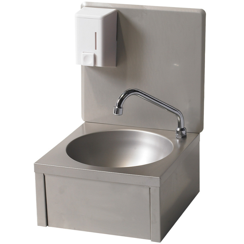 Wandwastafel met zeepdispenser