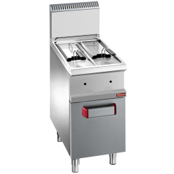 Friteuse op gas met 2 tanks (7L) op kast