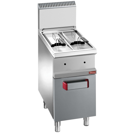 Friteuse op gas met 2 tanks (7L) op kast