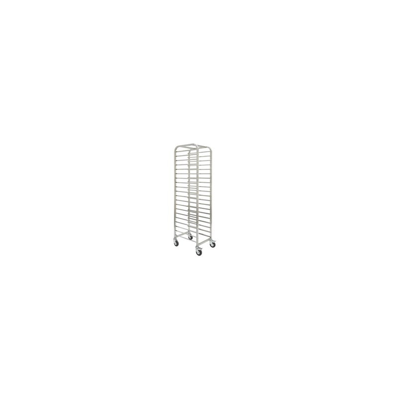 Roestvrij stalen trolley 325X530Mm - 20 etages - Type H Aisi 441 - Zinken vorkwielen