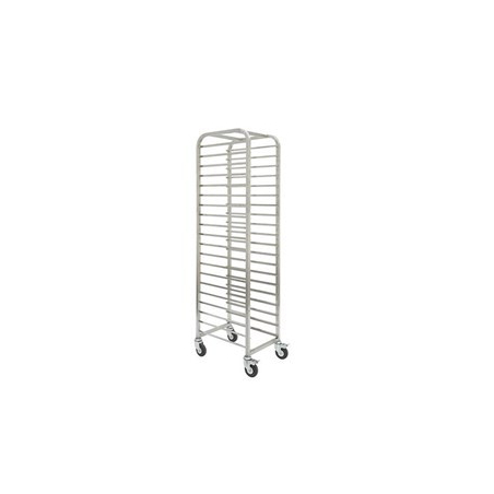 Roestvrij stalen trolley 325X530Mm - 20 etages - Type H Aisi 441 - Zinken vorkwielen
