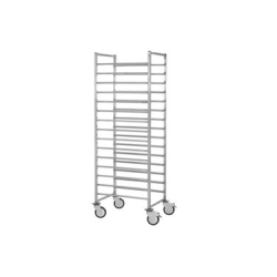 Roestvrij stalen trolley 600X400 Mm - 20 Etages 2 Wielen Met - 2 Zonder Remmen