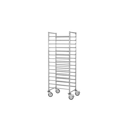 Roestvrij stalen trolley 600X400 Mm - 20 Etages 2 Wielen Met - 2 Zonder Remmen