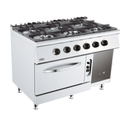 6-pits gasfornuis Met gasoven