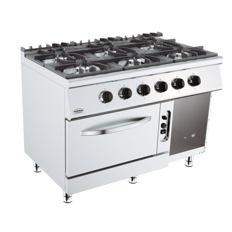 6-pits gasfornuis Met gasoven