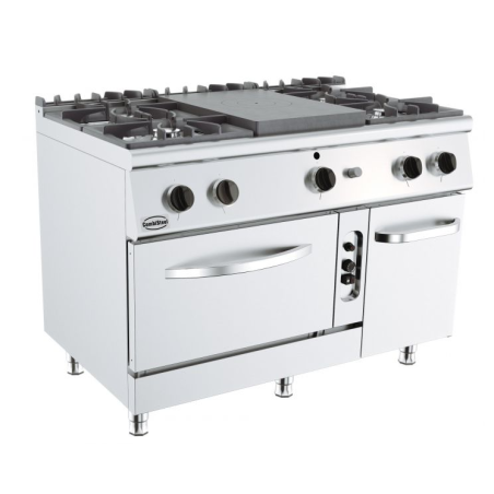 4-pits fornuis Met gasoven