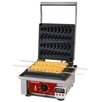 Gaufrier &eacute;lectrique "&eacute;pi sur b&acirc;tonnet" 4 pcs.+ minuterie - Diamond - GE-4X/EN