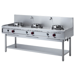 Gas wok fornuis, 3 branders...